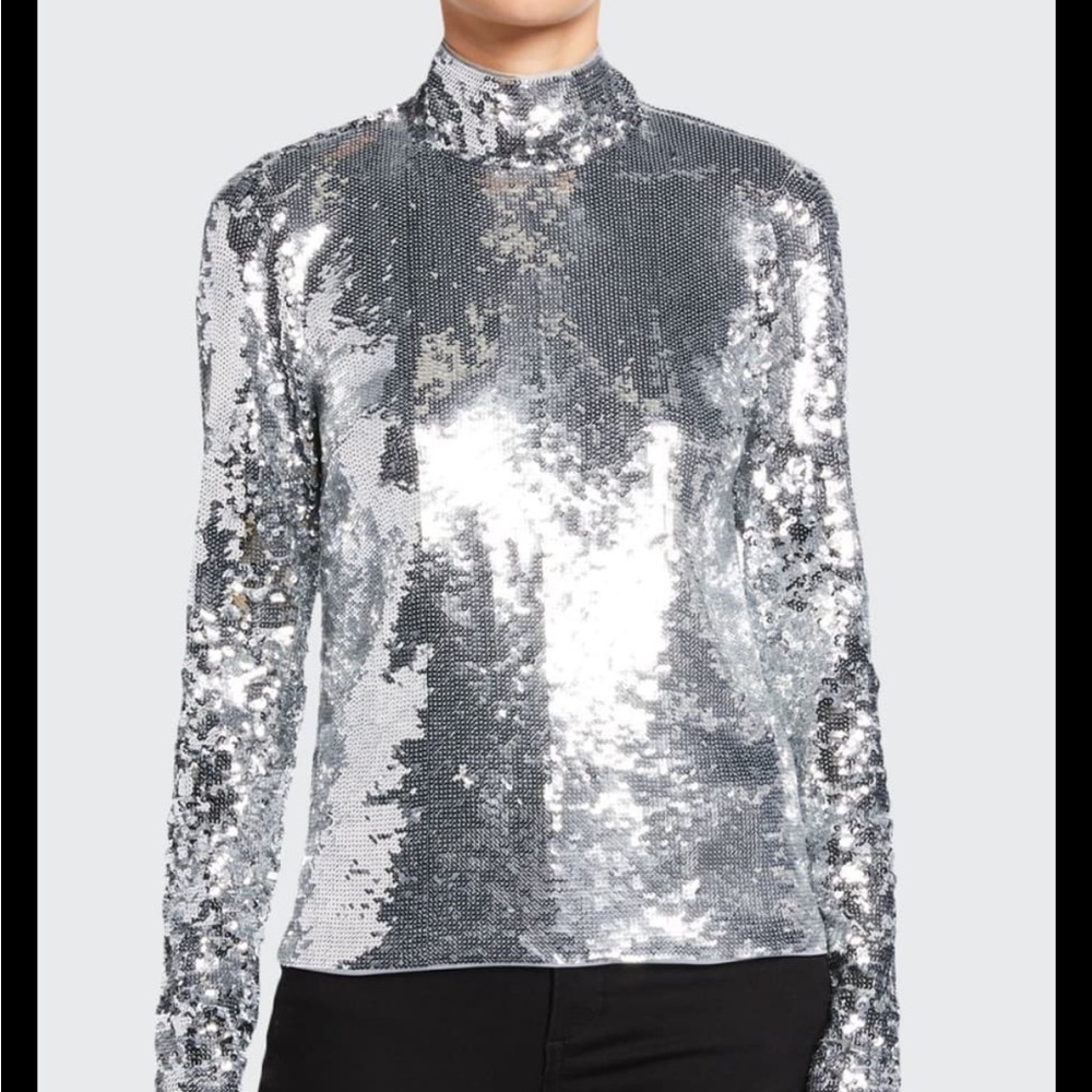 Veronica Beard sequin mock neck top NWT